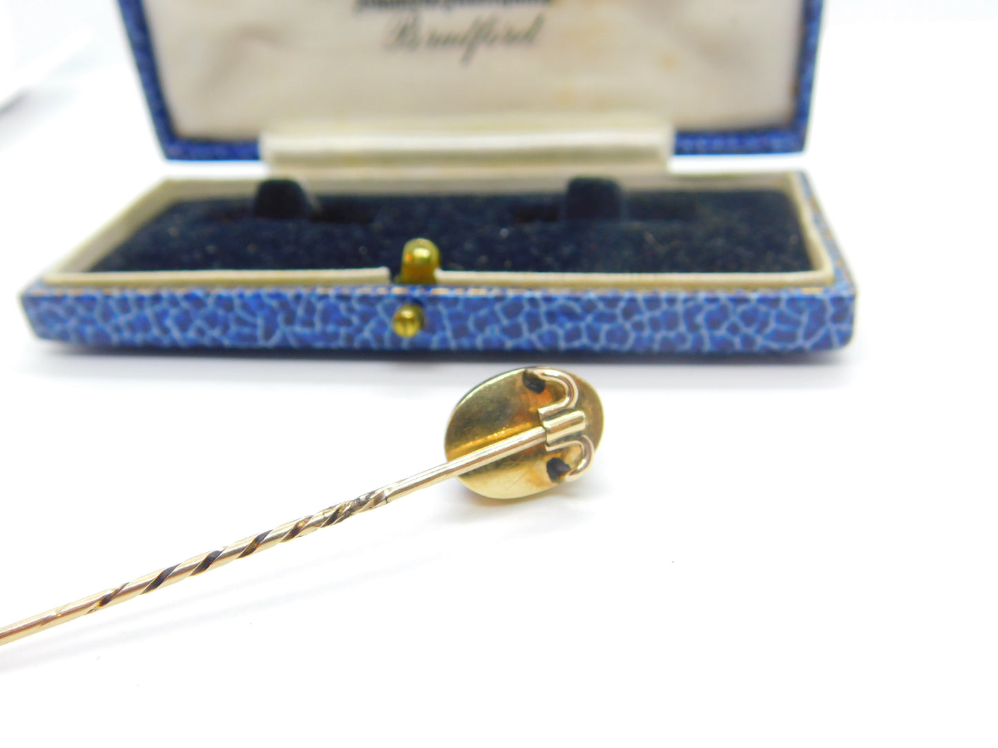 Victorian 9ct Gold & Cabochon Almandine Garnet Set Stick Pin Antique c1860