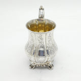 Exeter Provincial Victorian Sterling Silver Floral Christening Mug Antique