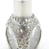 Chinese Sterling Silver Mounted Glass Spirit or Bitters Dispenser Vintage c1960