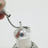 Chinese Sterling Silver Mounted Glass Spirit or Bitters Dispenser Vintage c1960