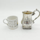 Exeter Provincial Victorian Sterling Silver Floral Christening Mug Antique