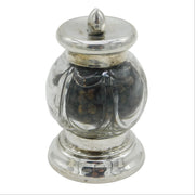 Edwardian Sterling Silver & Moulded Glass Pepper Grinder Antique 1906 Birmingham