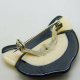 Lea Stein Paris Early Plastic Cat Face Mask Stylistic Brooch Vintage c1950