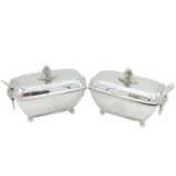 George III Pair of Sterling Silver Ram Mask Sauce Tureens Antique 1800 London