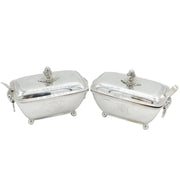 George III Pair of Sterling Silver Ram Mask Sauce Tureens Antique 1800 London
