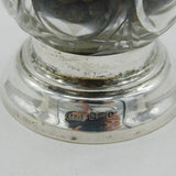 Edwardian Sterling Silver & Moulded Glass Pepper Grinder Antique 1906 Birmingham