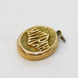 Victorian 9ct Gold Back & Front 'Mizpah' Sweetheart Locket Pendant Antique