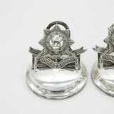 Pair of Sterling Silver Worcestershire Regiment Place Settings Antique 1911 Chester