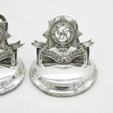 Pair of Sterling Silver Worcestershire Regiment Place Settings Antique 1911 Chester