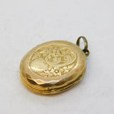 Victorian 9ct Gold Back & Front 'Mizpah' Sweetheart Locket Pendant Antique