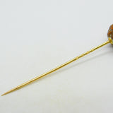 Victorian 9ct Yellow Gold Organic Nut Set Stick Pin Antique c1890