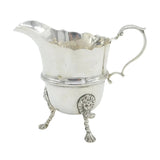Irish Sterling Silver Lion Mask Cream Jug Antique 1916 Dublin Art Deco