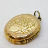 Victorian 9ct Gold Back & Front 'Mizpah' Sweetheart Locket Pendant Antique