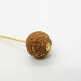 Victorian 9ct Yellow Gold Organic Nut Set Stick Pin Antique c1890