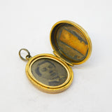 Victorian 9ct Gold Back & Front 'Mizpah' Sweetheart Locket Pendant Antique