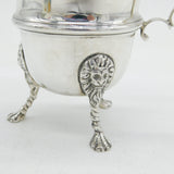 Irish Sterling Silver Lion Mask Cream Jug Antique 1916 Dublin Art Deco