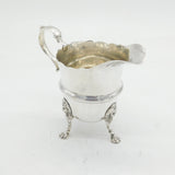 Irish Sterling Silver Lion Mask Cream Jug Antique 1916 Dublin Art Deco