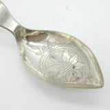 George III Sterling Silver Floral Pattern Tea Caddy Spoon Antique c1805