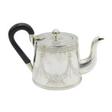 Sterling Silver Bachelors Floral Wooden Handled Teapot Antique 1898 Birmingham