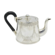 Sterling Silver Bachelors Floral Wooden Handled Teapot Antique 1898 Birmingham
