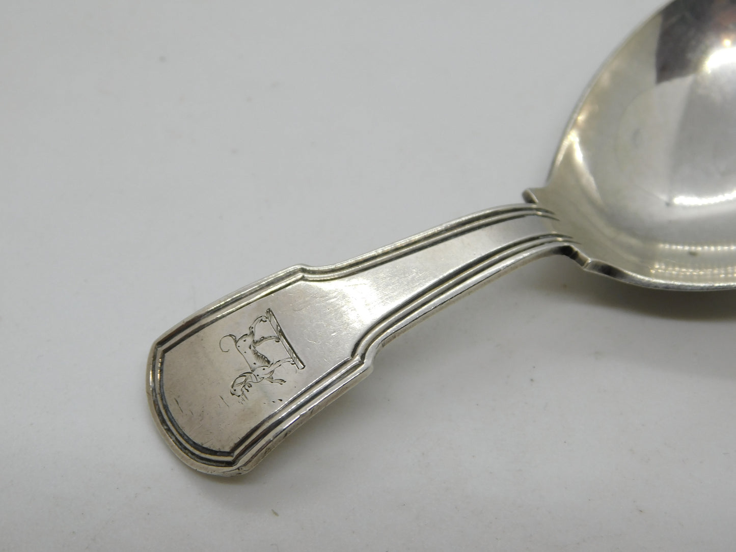 George III Sterling Silver Dog Crest Tea Caddy Spoon 1809 London
