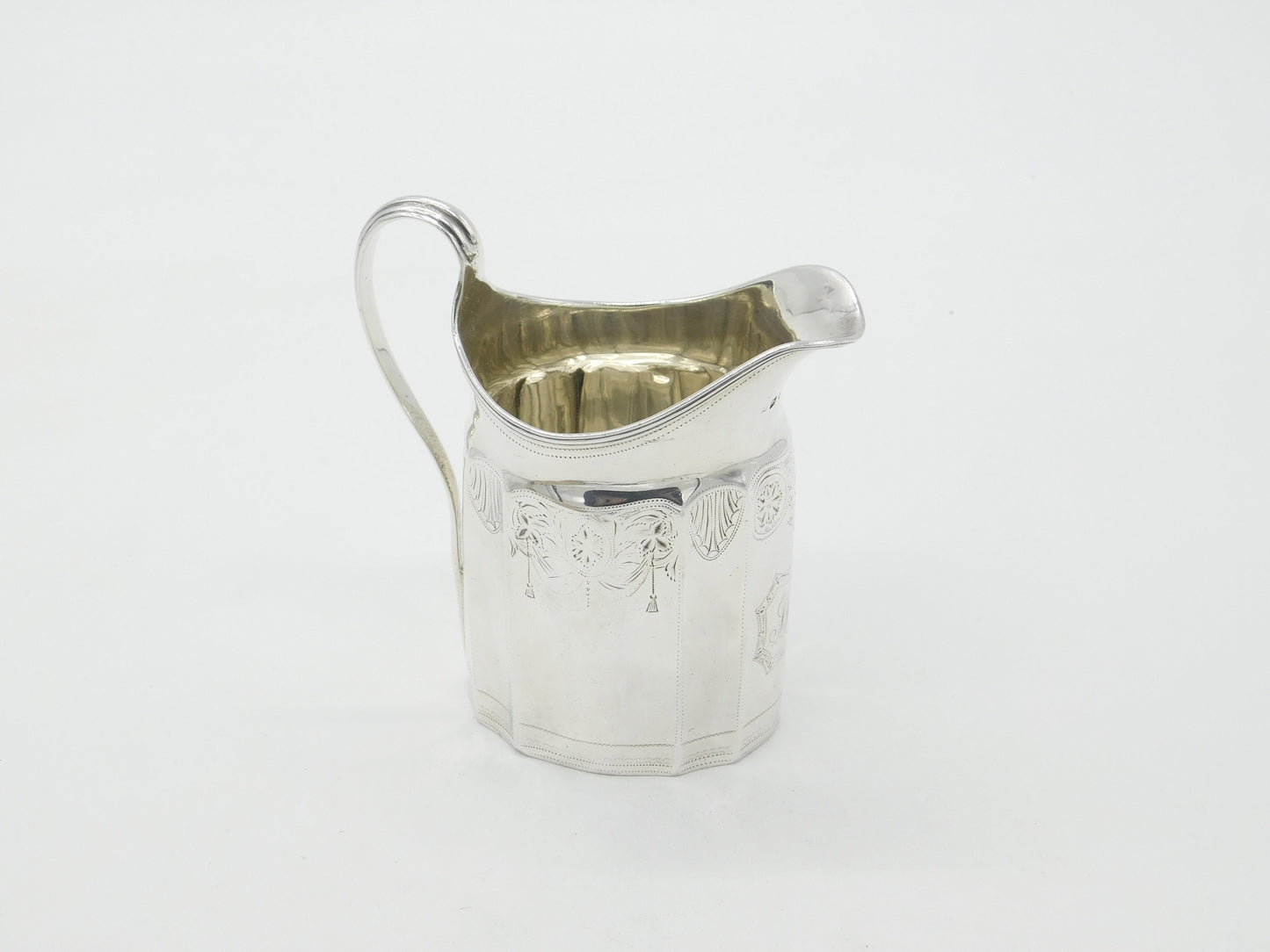 Georgian Sterling Silver Floral Pattern Cream Jug 1796 London Antique