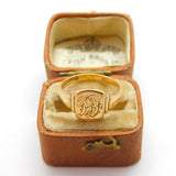 9ct Yellow Gold Monogram Initial Signet Ring 1945 Chester Antique Art Deco