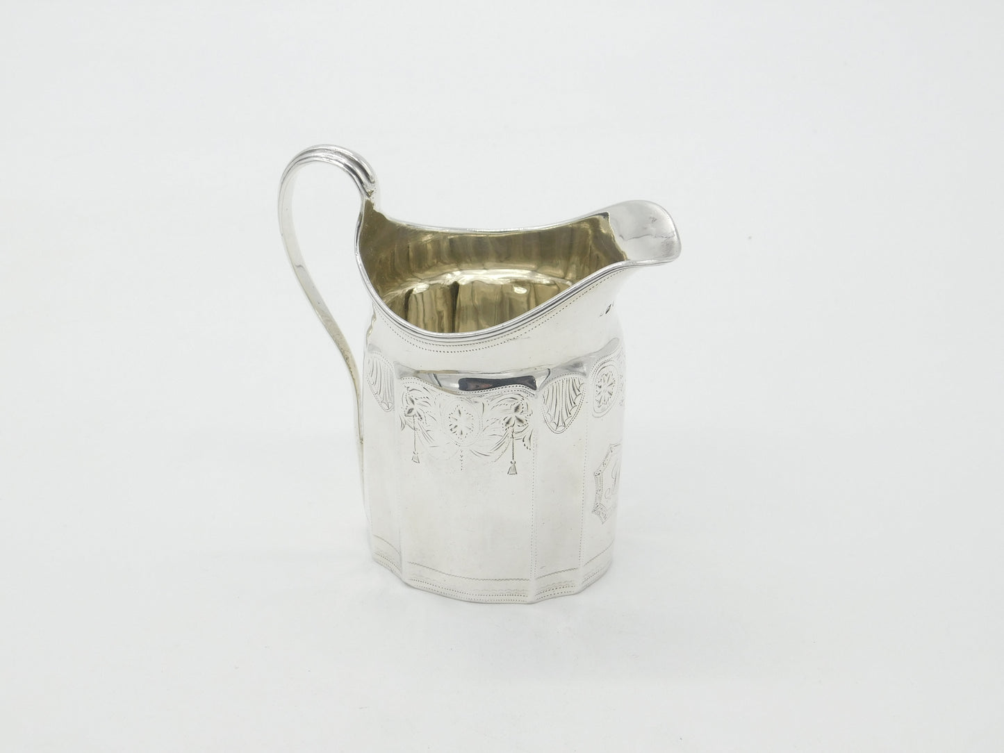 Georgian Sterling Silver Floral Pattern Cream Jug 1796 London Antique