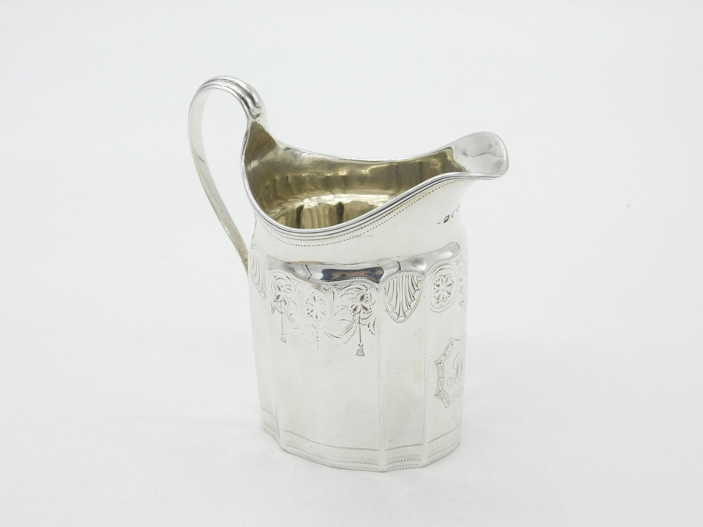 Georgian Sterling Silver Floral Pattern Cream Jug 1796 London Antique