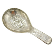 George III Sterling Silver Filigree Tea Caddy Spoon Antique 1802 Birmingham