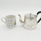 Sterling Silver Bachelors Floral Wooden Handled Teapot Antique 1898 Birmingham
