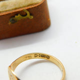 9ct Yellow Gold Monogram Initial Signet Ring 1945 Chester Antique Art Deco
