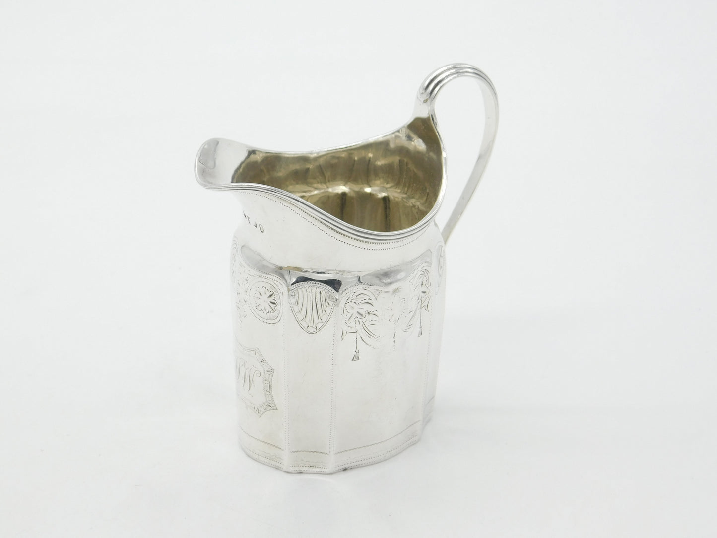 Georgian Sterling Silver Floral Pattern Cream Jug 1796 London Antique