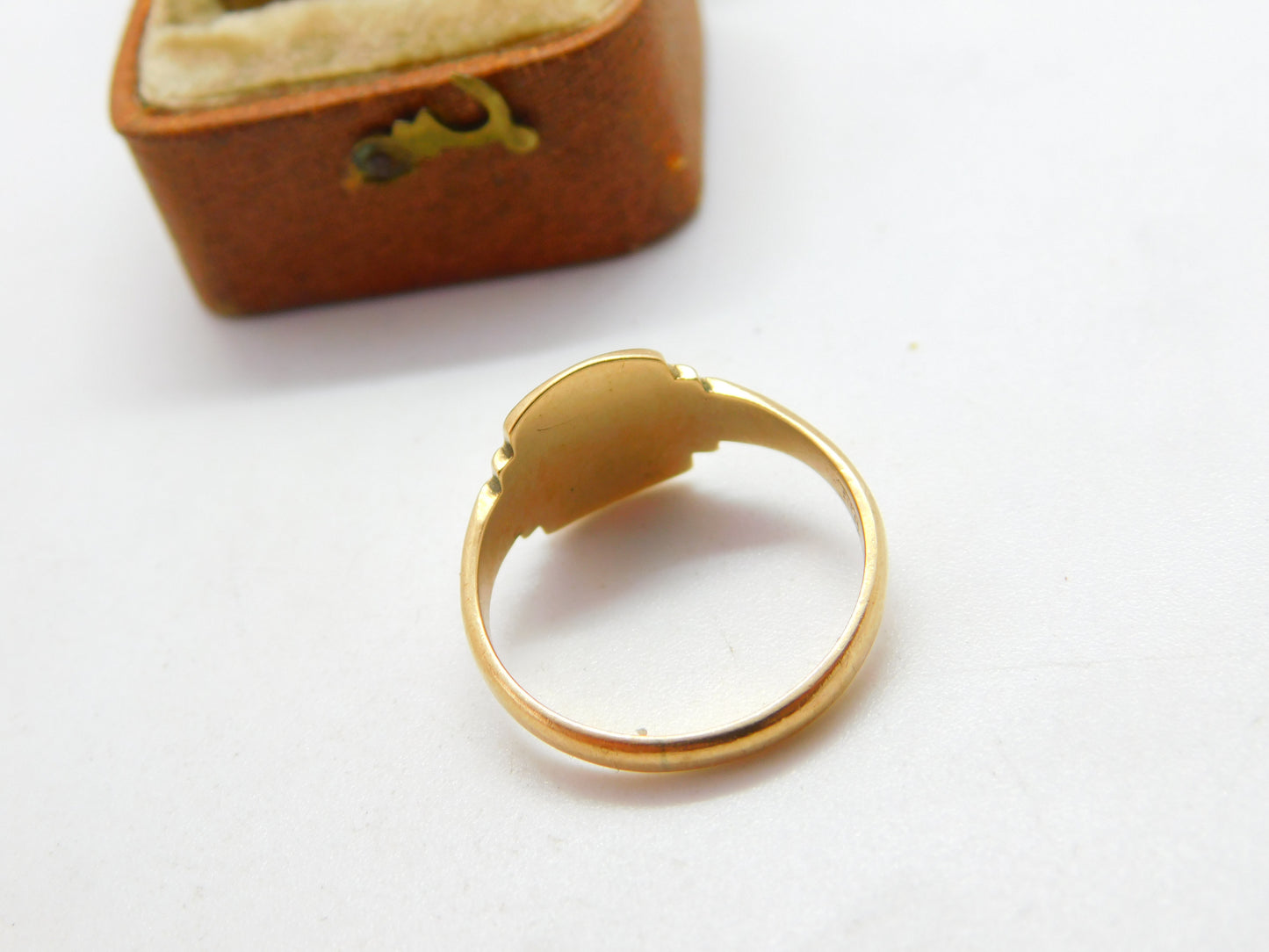 9ct Yellow Gold Monogram Initial Signet Ring 1945 Chester Antique Art Deco