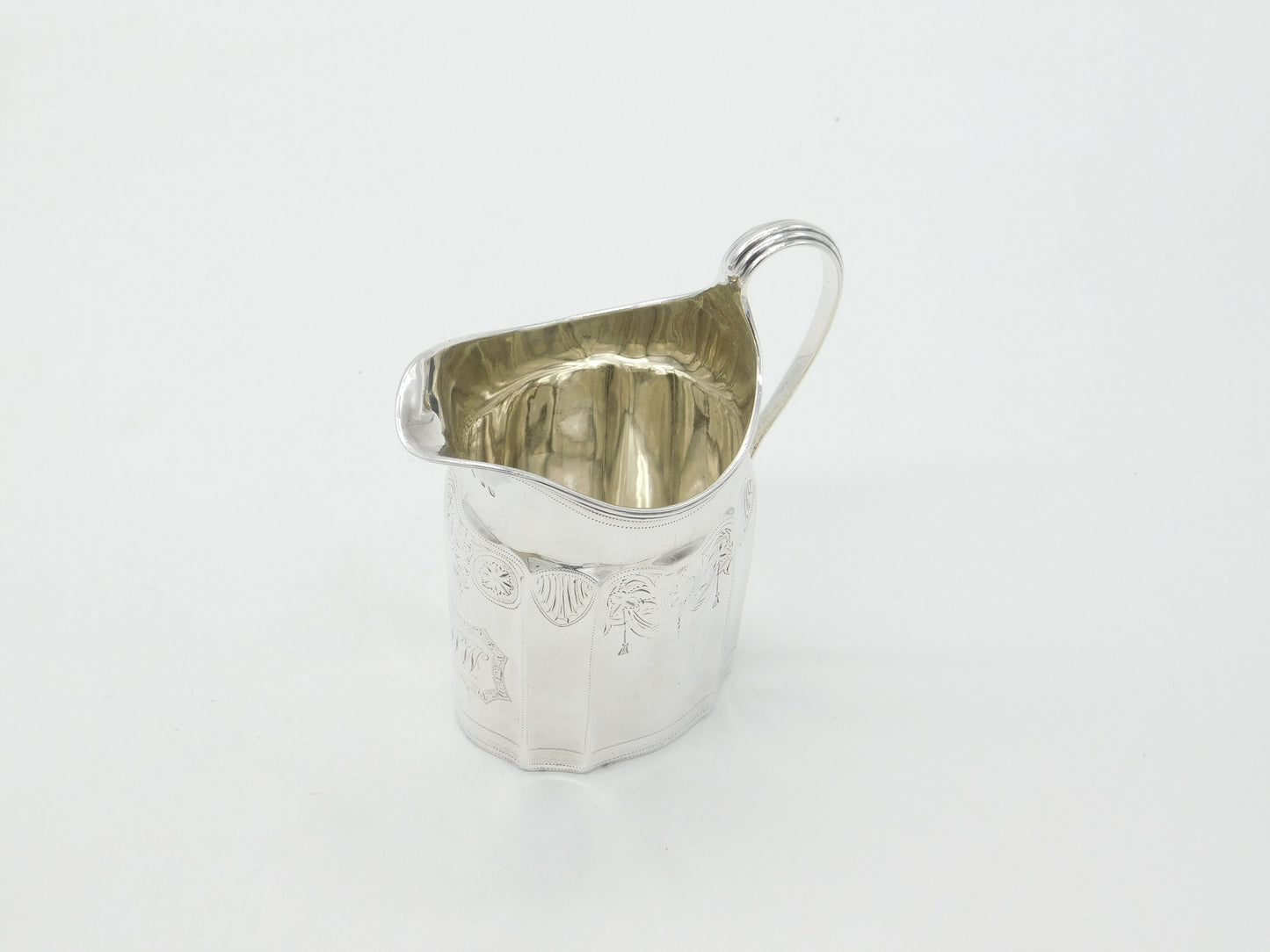 Georgian Sterling Silver Floral Pattern Cream Jug 1796 London Antique