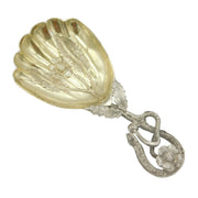 Victorian Sterling Silver Floral Pattern Tea Caddy Spoon Antique 1852 Birmingham