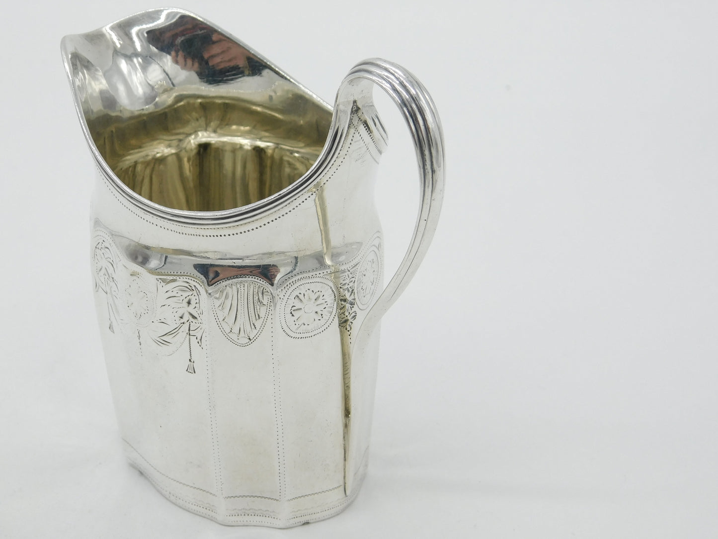 Georgian Sterling Silver Floral Pattern Cream Jug 1796 London Antique