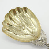 Victorian Sterling Silver Floral Pattern Tea Caddy Spoon Antique 1852 Birmingham