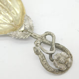 Victorian Sterling Silver Floral Pattern Tea Caddy Spoon Antique 1852 Birmingham