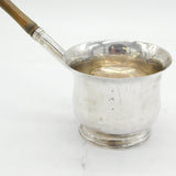 George II Sterling Silver & Wooden Brandy Warming Pan Antique 1757 London