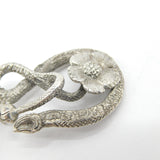 Victorian Sterling Silver Floral Pattern Tea Caddy Spoon Antique 1852 Birmingham