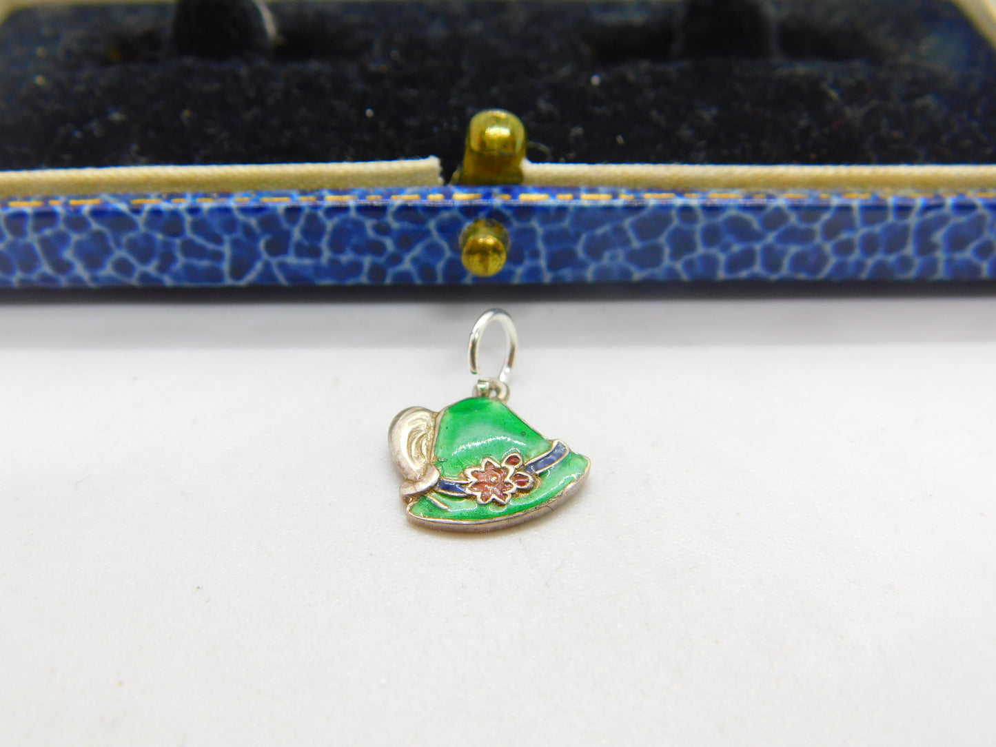 Austro-Hungarian Victorian .835 Silver & Enamel Robin Hood Style Hat Charm c1900