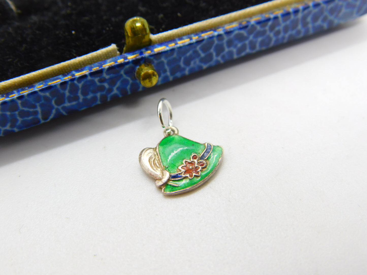 Austro-Hungarian Victorian .835 Silver & Enamel Robin Hood Style Hat Charm c1900