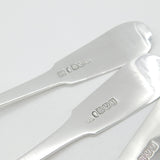 Georgian Scottish Sterling Silver Queens Pattern Serving Spoon Set 1819 Edinburgh