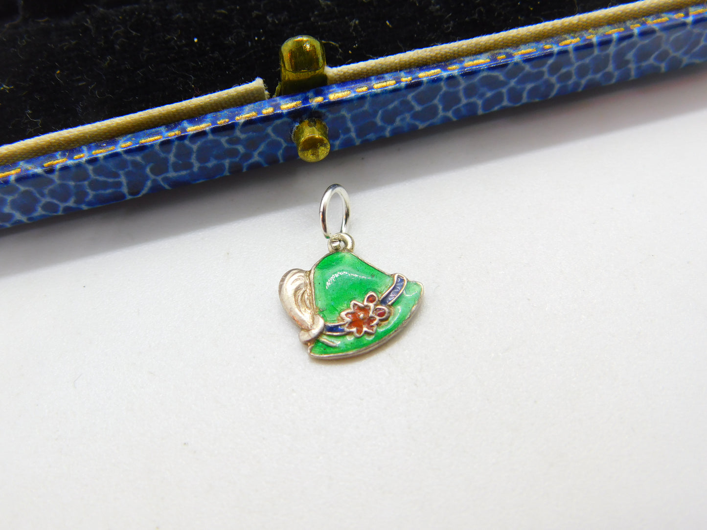 Austro-Hungarian Victorian .835 Silver & Enamel Robin Hood Style Hat Charm c1900