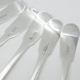 Georgian Scottish Sterling Silver Queens Pattern Serving Spoon Set 1819 Edinburgh