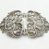 Scottish Victorian Sterling Silver Thistle Form Nurses Buckle Antique Glasgow