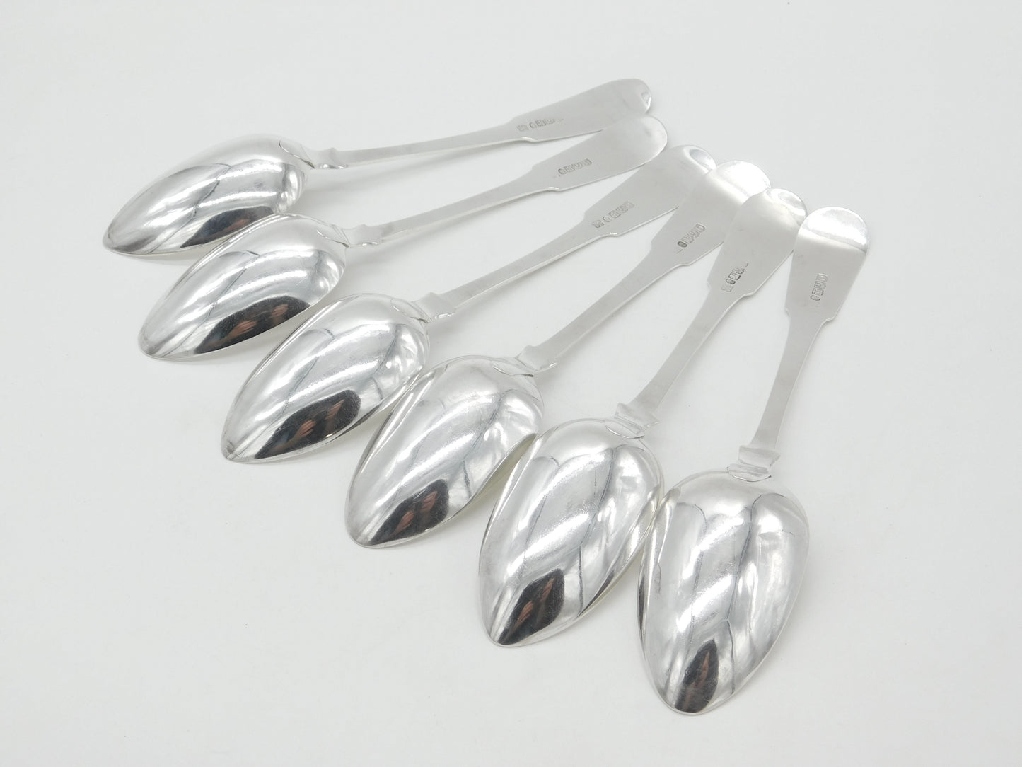 Georgian Scottish Sterling Silver Queens Pattern Serving Spoon Set 1819 Edinburgh