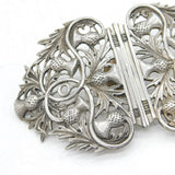 Scottish Victorian Sterling Silver Thistle Form Nurses Buckle Antique Glasgow