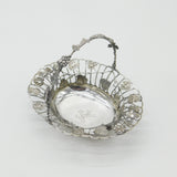 George II Sterling Silver Ornate Sweetmeat Basket Dragon Crest Antique c1755